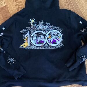 Disney Black Hoodie with Silver, Purple & Yellow Centennial Graphic